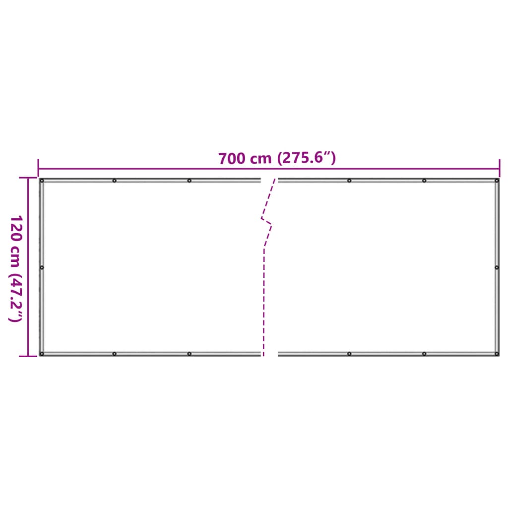 Paravento da Giardino Antracite 700x120 cm in PVC 4005488