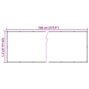 Paravento da Giardino Grigio 700x120 cm in PVC 4005496