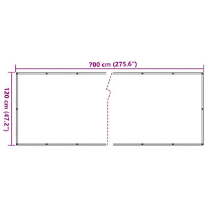 Paravento da Giardino con Aspetto Pietra Grigio 700x120 cm PVC 4005536