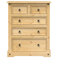 Cassettiera Corona 92x48x114 cm in Legno Massello di Pino 4005674