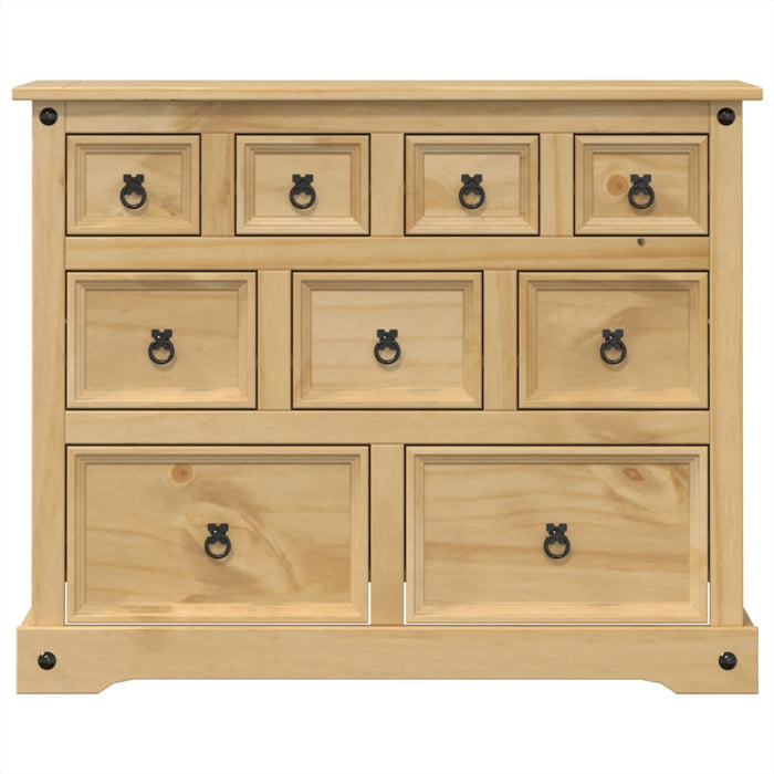 Cassettiera Corona 103x46x83 cm in Legno Massello di Pino 4005678