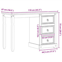 Toeletta Corona 110x50x75 cm in Legno Massello di Pino 4005685