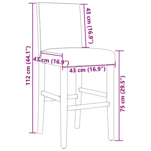 Sedie da Bar 2 pz in Legno Massello di Hevea e Tessuto 4006187