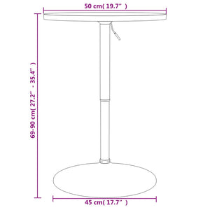 Tavolino Bar Nero 50x50x90 cm Legno Multistrato Acciaio Cromato 4007191