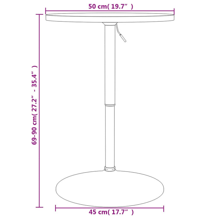 Tavolino Bar Nero 50x50x90 cm Legno Multistrato Acciaio Cromato 4007191