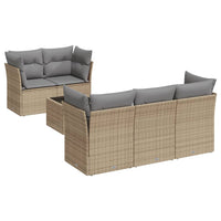 Set Divano da Giardino 6 pz con Cuscini Beige in Polyrattan 3249088