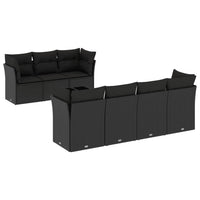 Set Divani da Giardino con Cuscini 8 pz Nero in Polyrattancod mxl 111472