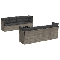 Set Divano da Giardino 9 pz con Cuscini Grigio in Polyrattan 3249149