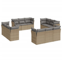 Set Divani da Giardino 12 pz con Cuscini Beige in Polyrattancod mxl 111070