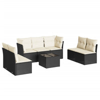 Set Divani da Giardino con Cuscini 8 pz Nero in Polyrattan 3249255