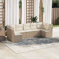 Set Divani da Giardino 7 pz con Cuscini Beige in Polyrattancod mxl 112037