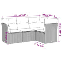 Set Divani da Giardino 4 pz con Cuscini Nero in Polyrattan 3249414