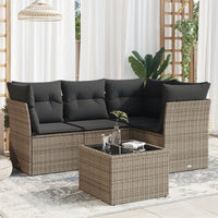 Set Divano da Giardino 5 pz con Cuscini Grigio in Polyrattan 3249429