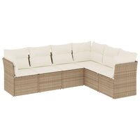 Set Divano da Giardino 6 pz con Cuscini Beige in Polyrattancod mxl 90597