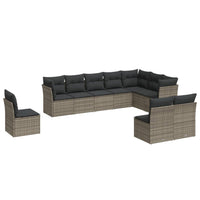 Set Divano da Giardino 10 pz con Cuscini Grigio in Polyrattancod mxl 89259