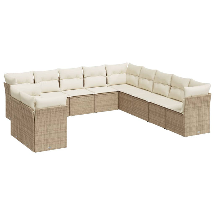 Set Divani da Giardino 11 pz con Cuscini Beige in Polyrattancod mxl 111267