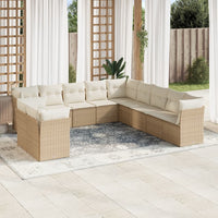 Set Divani da Giardino 11 pz con Cuscini Beige in Polyrattancod mxl 111267