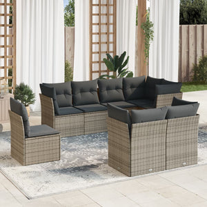 Set Divano da Giardino 8 pz con Cuscini Grigio in Polyrattancod mxl 111999