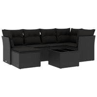 Set Divani da Giardino con Cuscini 7pz Nero Polyrattancod mxl 91105