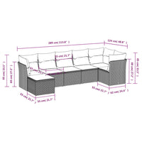 Set Divani da Giardino 7 pz con Cuscini Marrone in Polyrattan 3249812