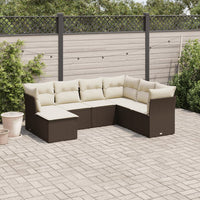 Set Divani da Giardino 7 pz con Cuscini Marrone in Polyrattan 3249832