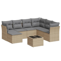 Set Divano da Giardino 8 pz con Cuscini Beige in Polyrattancod mxl 90618