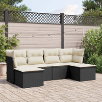 Set Divano da Giardino 6 pz con Cuscini Nero in Polyrattancod mxl 112343