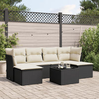 Set Divani da Giardino con Cuscini 7pz Nero Polyrattan 3249855