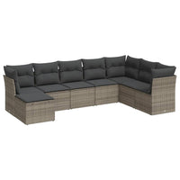 Set Divano da Giardino 8 pz con Cuscini Grigio in Polyrattan 3249889