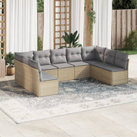 Set Divano da Giardino 9 pz con Cuscini Beige in Polyrattancod mxl 89260