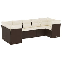 Set Divani da Giardino 7 pz con Cuscini Marrone in Polyrattancod mxl 89263