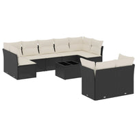 Set Divani da Giardino 10pz con Cuscini in Polyrattan Nerocod mxl 90287