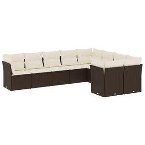 Set Divani da Giardino 9pz con Cuscini Marrone in Polyrattancod mxl 112345