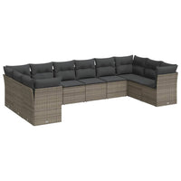 Set Divano da Giardino 10 pz con Cuscini Grigio in Polyrattancod mxl 90590