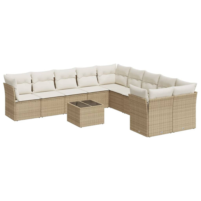 Set Divani da Giardino 11 pz con Cuscini Beige in Polyrattancod mxl 89335