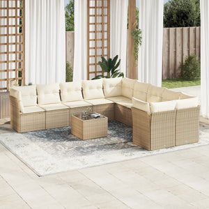 Set Divani da Giardino 11 pz con Cuscini Beige in Polyrattancod mxl 89335