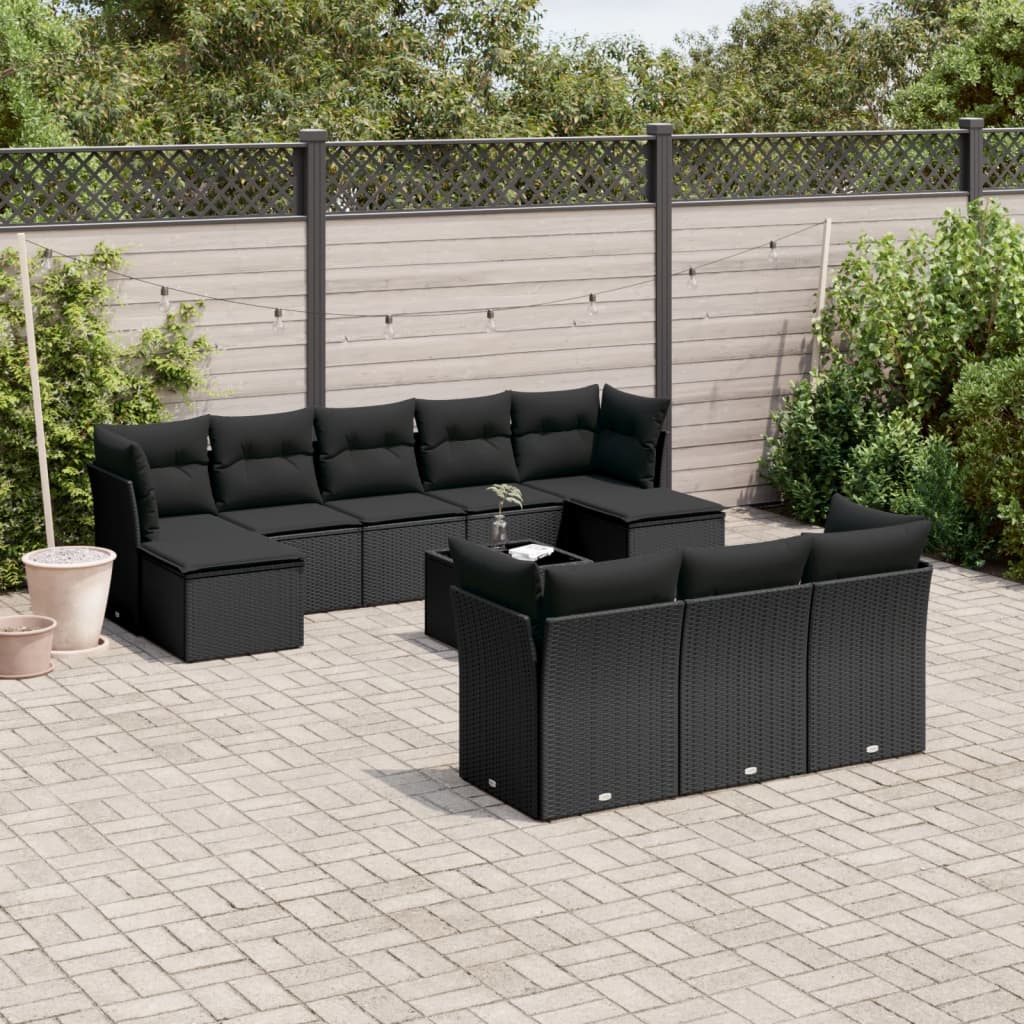 Set Divani da Giardino 11 pz con Cuscini in Polyrattan Nerocod mxl 113546