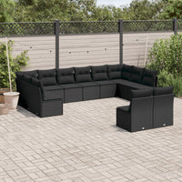 Set Divani da Giardino 12 pz con Cuscini Nero in Polyrattancod mxl 87785