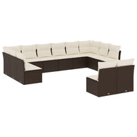 Set Divani da Giardino 12 pz con Cuscini Marrone in Polyrattancod mxl 91539