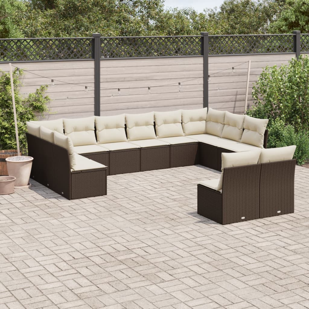 Set Divani da Giardino 12 pz con Cuscini Marrone in Polyrattancod mxl 91539