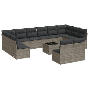 Set Divani da Giardino 13 pz con Cuscini Grigio in Polyrattancod mxl 88008