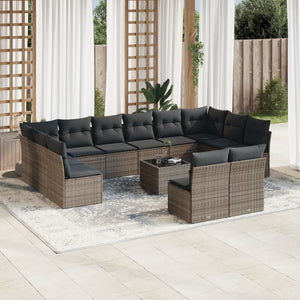 Set Divani da Giardino 13 pz con Cuscini Grigio in Polyrattancod mxl 88008