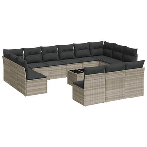 Set Divani da Giardino 14pz con Cuscini in Polyrattan 3250241