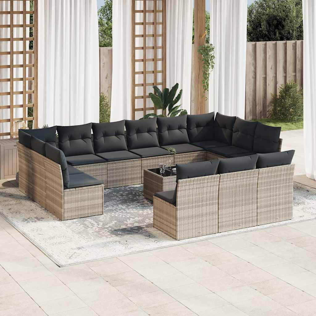 Set Divani da Giardino 14pz con Cuscini in Polyrattan 3250241