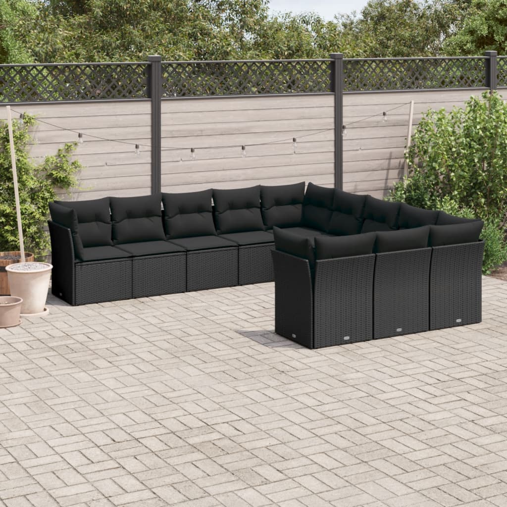 Set Divani da Giardino 11 pz con Cuscini in Polyrattan Nerocod mxl 88000