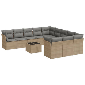 Set Divani da Giardino 12 pz con Cuscini Beige in Polyrattancod mxl 111386