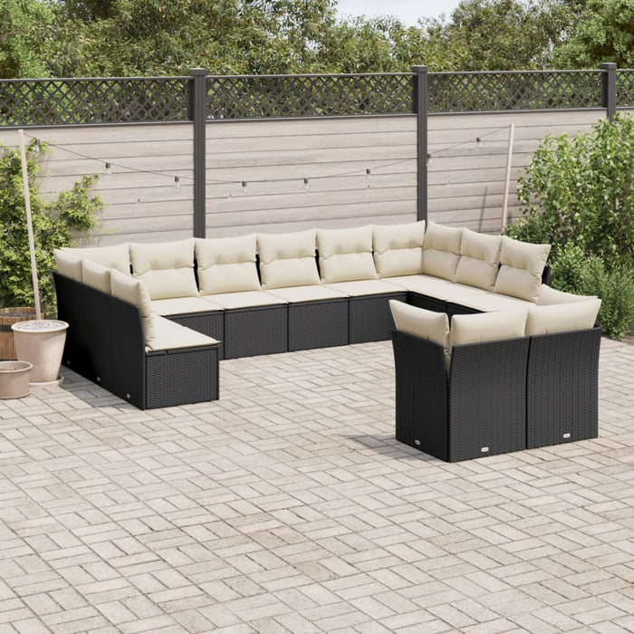 Set Divani da Giardino 12 pz con Cuscini Nero in Polyrattancod mxl 89321