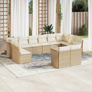 Set Divani da Giardino 12 pz con Cuscini Beige in Polyrattancod mxl 88009