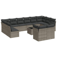 Set Divani da Giardino 13 pz con Cuscini Grigio in Polyrattancod mxl 113432