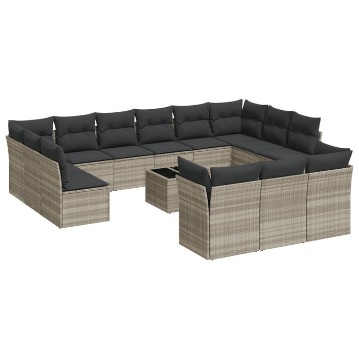 Set Divani da Giardino 14pz con Cuscini in Polyrattan 3250301